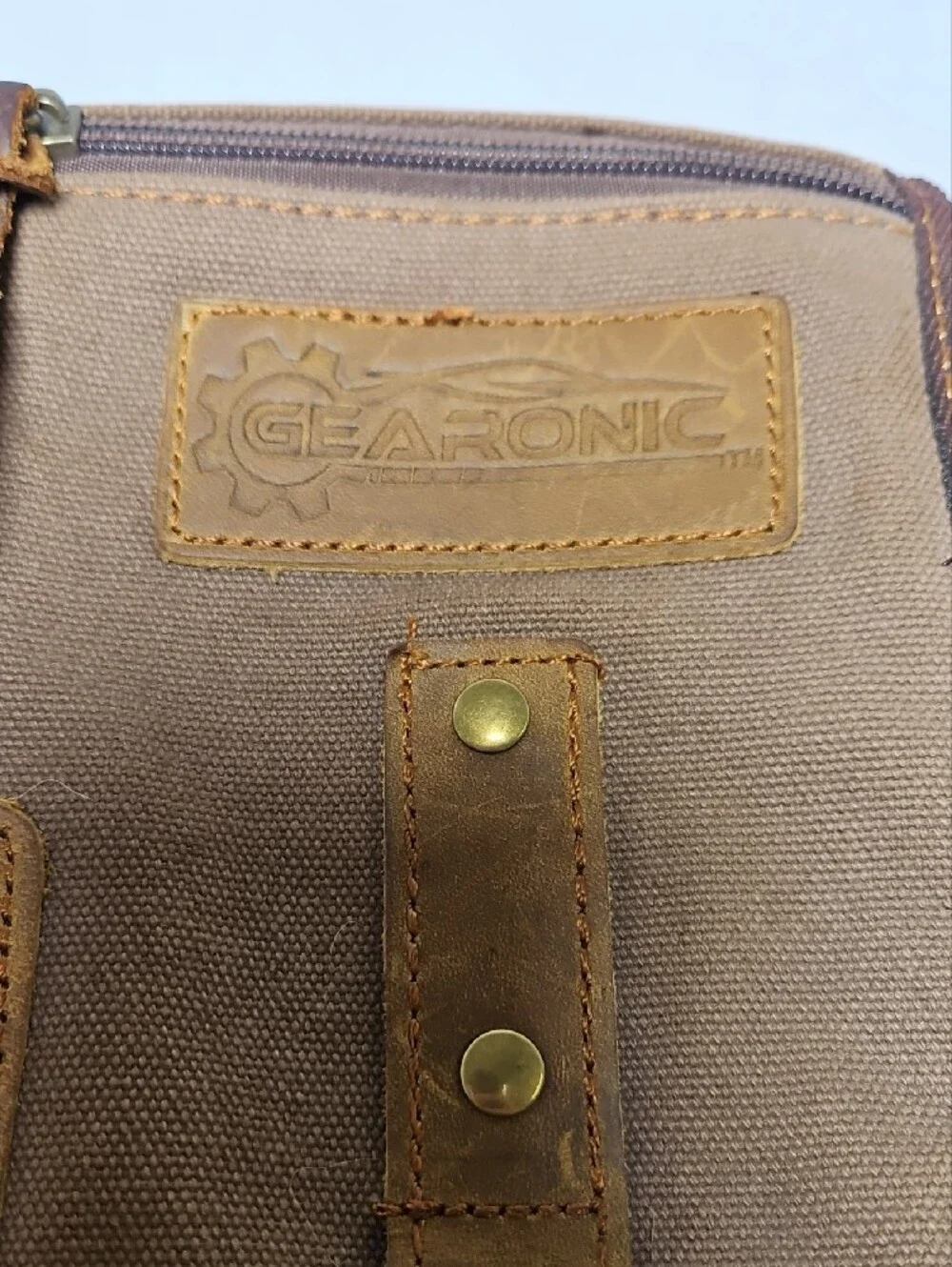 Gearonic Canvas and Leather Crossbody Messenger Bag for Men